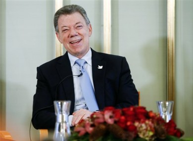 Nobel Peace Prize Laureate Colombian President Juan Manuel Santos.