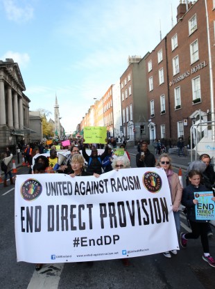 A protest against the Direct Provision system for Asylum Seekers in Dublin in November.