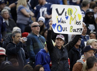 A Chargers fan during the New Year's Day clash with the Chiefs.