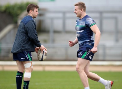 Carty, left, with Steve Crosbie who was drafted in to help ease Connacht's out-half crisis.