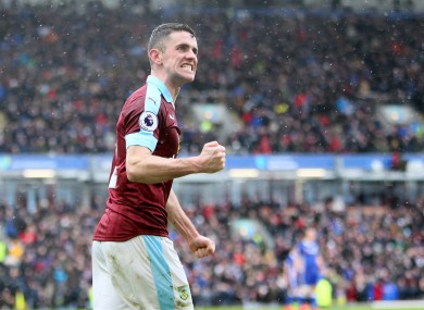 Burnley's Robbie Brady celebrates scoring his goal.
