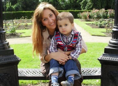 Missing woman Esra Uyrun with her son Emin.
