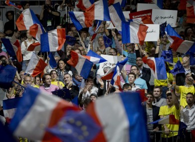 Supporters of Presidential candidate Emmanuel Macron at a rally in Lyon.