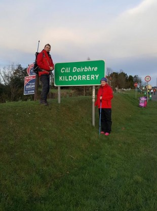 Vera Twomey on her walk with TD Gino Kenny.