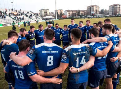 Leinster ran in six tries to secure all five points in Italy.