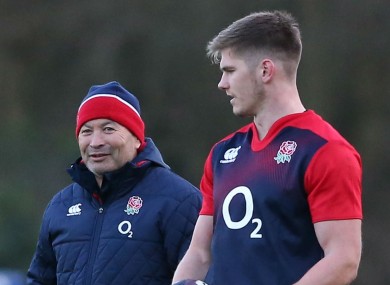 England coach Eddie Jones and Owen Farrell.
