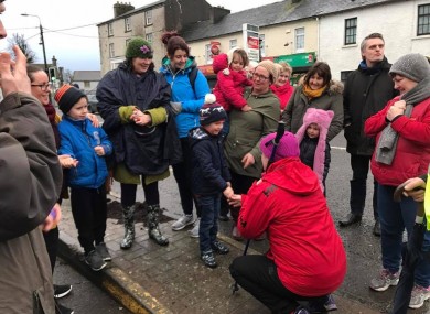 Vera meeting supporters along the way.