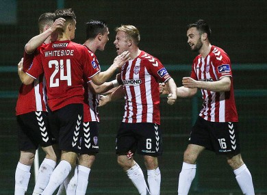 Nathan Boyle celebrates his goal.