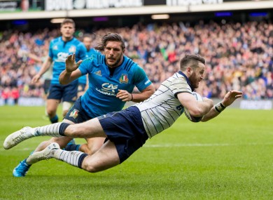 Tommy Seymour dives over.