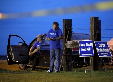 Anti-death penalty protesters in Arkansas.