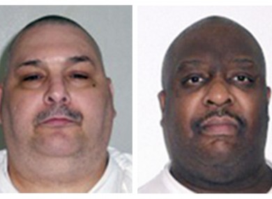 This combination of undated file photos provided by the Arkansas Department of Correction shows death-row inmates Jack Jones, left, and Marcel Williams.