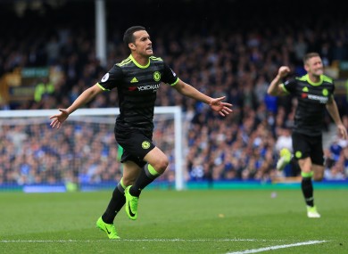 Chelsea's Pedro scores his side's first goal of the game of the game.