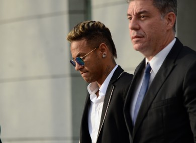 Neymar leaving court earlier this year.