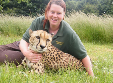 Rosa King, who died yesterday, pictured with a cheetah in 2015.