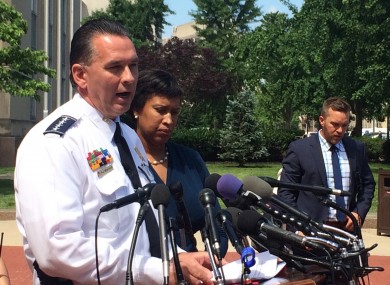 Washington Police Chief Peter Newsham, speaks to reporters after a doctor who was behaving suspiciously and had made threatening remarks was arrested.