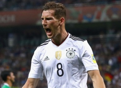 Leon Goretzka celebrates after putting Germany ahead.