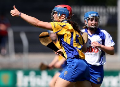 Clare's Chloe Morey celebrates a score.