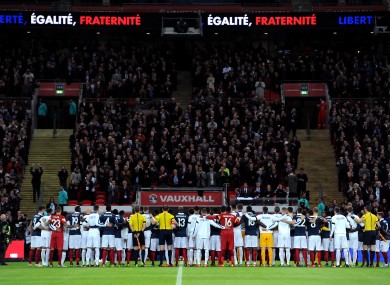 There was a similar tribute at Wembley