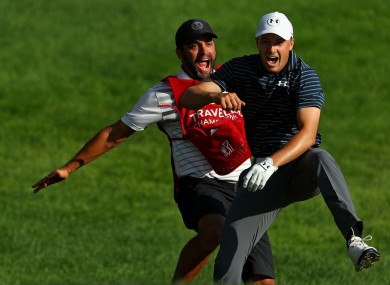 Michael Greller (left) and Jordan Spieth