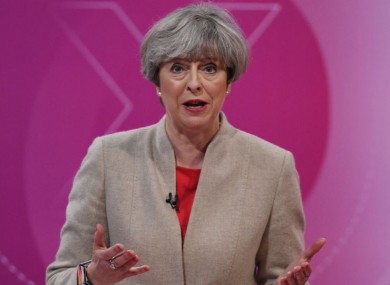Prime Minister Theresa May taking part in BBC1's Question Time Leaders Special