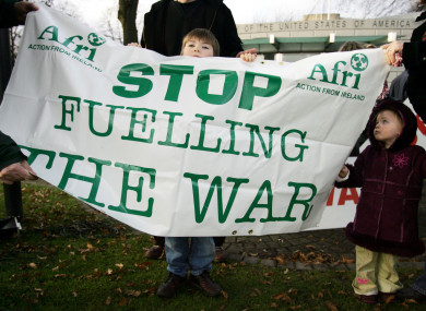 A 2003 demo against the use of Shannon by US troops.