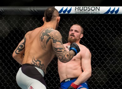 Gunnar Nelson is knocked out.