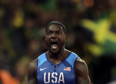 Gatlin: beat Christian Coleman and Usain Bolt in Saturday's final.