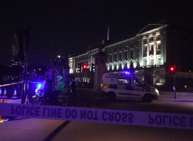 Police cordon outside the palace