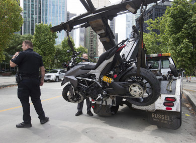 The Ducati motorcycle is taken away from the scene.