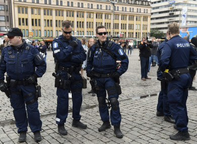 Police attended the scene at the Turku Market Square.