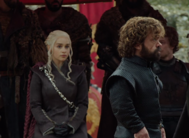 A screengrab from an episode of Game of Thrones.