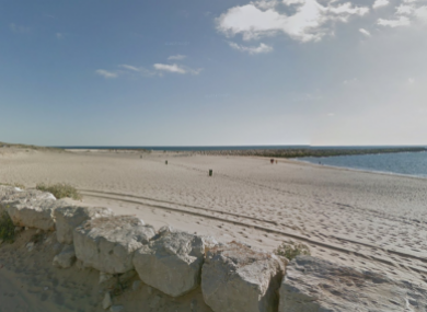 The stretch of beach where the plane crashed.