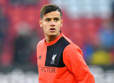 Coutinho missed today's draw at Watford due to injury.