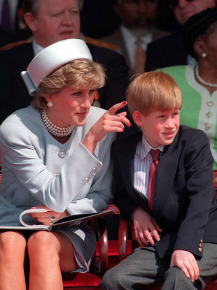 Princess Diana with her son Prince Harry in 1995