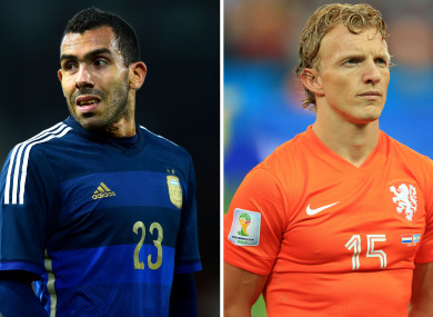 Carlos Tevez and Dirk Kuyt.