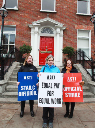 ASTI members on strike last year.