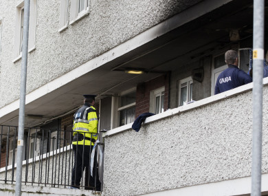 Gardaí at the scene of the fire.