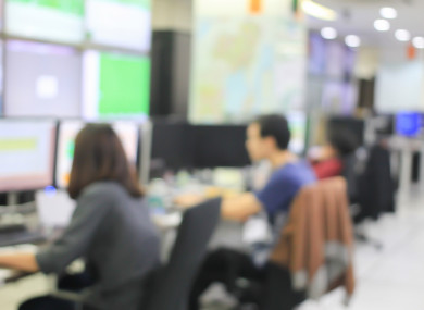 Stock image of a call centre.