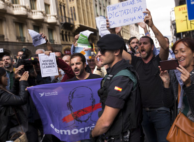 The arrests sparked angry protests in Barcelona.