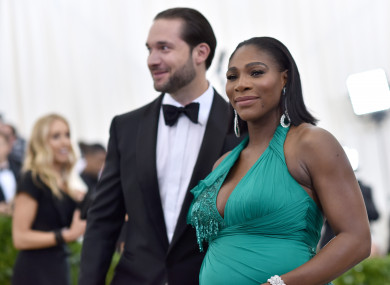 Serena Williams with her fiancé Alexis Ohanian at the Met Gala 2017.