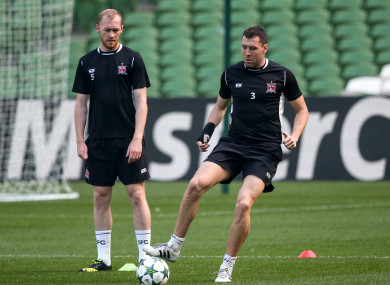 Dundalk's Chris Shields and Brian Gartland.