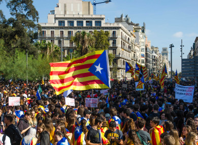Catalonia protest in Barcelona on Thursday