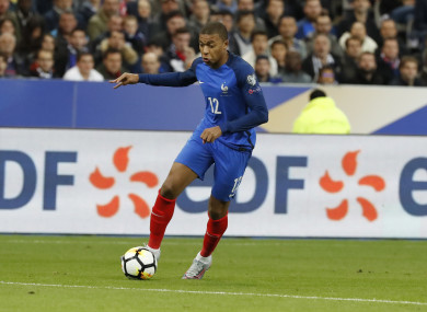 18-year-old Mbappe is tipped to become one of the games's great strikers.