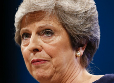 Theresa May delivering her keynote speech last week
