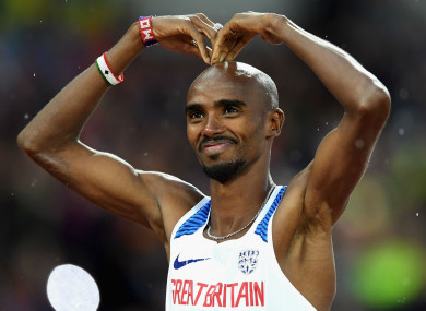 Mo Farah at the IAAF World Championships.