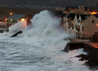 Storm Ophelia blasted Lahinch in Co Clare with severe waves and winds yesterday