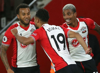 Southampton players celebrate.