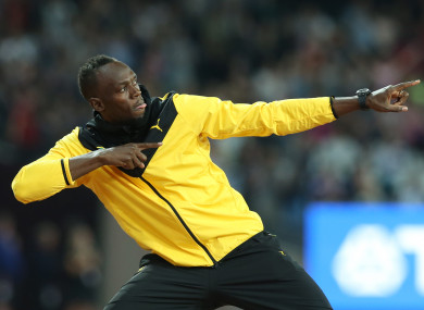 Bolt: giving Australia a few pointers.