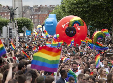 Gay pride parade in Dublin last year.
