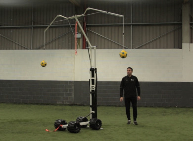 The Headrite training aid has been developed to improve heading skills without the impact of a real football.